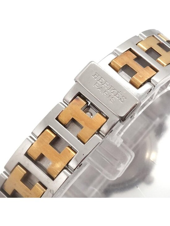 Hermes Clipper Cl4 220 Vintage Watch Date Ivory Quartz main image 6